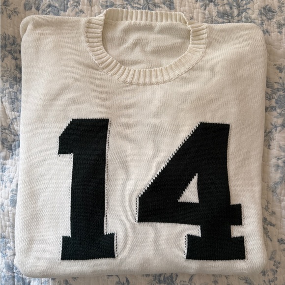 Brandy Melville Sweaters - John Galt x Brandy Melville White & Forest Green Nico 14 Sweater